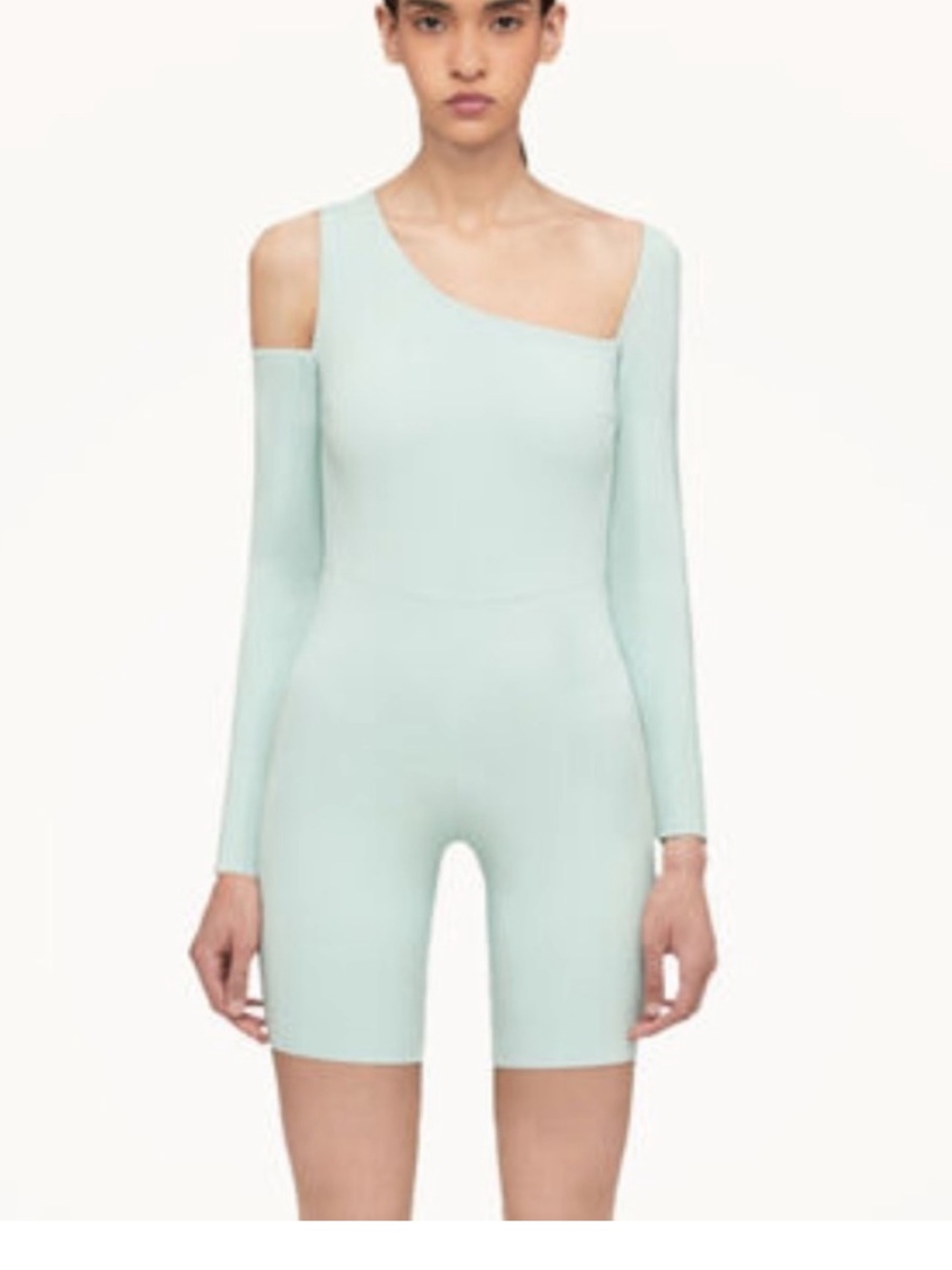 NWT Wolford Cold Shoulder Winter Green Warm Up Jumpsuit Size 4